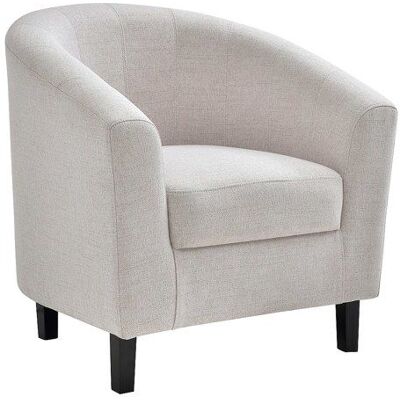 VENTE-UNIQUE Fauteuil cabriolet en tissu chiné beige CRISTOBAL Beige - Publicité VENTE-UNIQUE Fauteuil cabriolet en tissu chiné beige CRISTOBAL Beige - Publicité