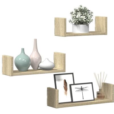 (SOLDES DEC)Étagères Murales - VIDAXL - charge de 10 kg - Étagère de rangement suspendue 3 pcs chêne sonoma bois dingénierie 01_641 - Publicité (SOLDES DEC)Étagères Murales - VIDAXL - charge de 10 kg - Étagère de rangement suspendue 3 pcs chêne sonoma bois dingénierie 01_641 - Publicité