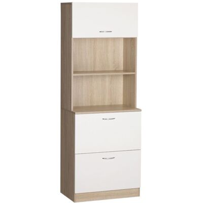HOMCOM - Armoire de cuisine - Panneaux de particules - 60x38x168cm - Blanc Blanc - Publicité HOMCOM - Armoire de cuisine - Panneaux de particules - 60x38x168cm - Blanc Blanc - Publicité