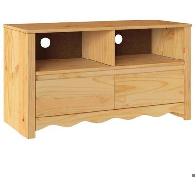 VIDAXL “RabaisMeuble TV/Armoire salon - Banc TV - KENNETH - Drammen Marron 99 x 43 x 55 cm Bois de pin massif Août633140 Marron - Publicité VIDAXL “RabaisMeuble TV/Armoire salon - Banc TV - KENNETH - Drammen Marron 99 x 43 x 55 cm Bois de pin massif Août633140 Marron - Publicité