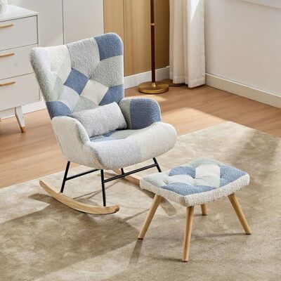Lemonbest Fauteuil à Bascule Confortable Chaise Longue avec Repose-Pieds et coussin lombaire pieds en bois pour salon chambre - Publicité Lemonbest Fauteuil à Bascule Confortable Chaise Longue avec Repose-Pieds et coussin lombaire pieds en bois pour salon chambre - Publicité