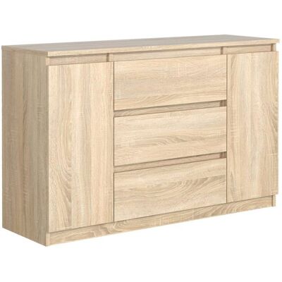 Commode 3 tiroirs - Meblocker - 2 portes - 120 cm - Meuble de Rangement Spacieux - Salon chambre à couche & enfant - Chêne Sonoma Beige - Publicité Commode 3 tiroirs - Meblocker - 2 portes - 120 cm - Meuble de Rangement Spacieux - Salon chambre à couche & enfant - Chêne Sonoma Beige - Publicité