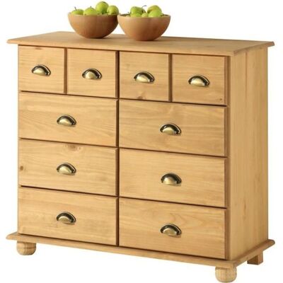 Idimex Commode COLMAR chiffonnier apothicaire rangement avec 8 tiroirs en pin massif finition teintée/cirée Marron - Publicité Idimex Commode COLMAR chiffonnier apothicaire rangement avec 8 tiroirs en pin massif finition teintée/cirée Marron - Publicité