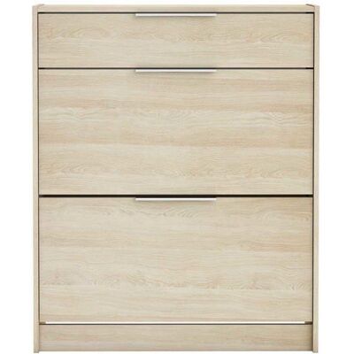 PEGANE Commode meuble à chaussures 2 abattants 24 paires couleur chêne - Largeur 826 x Profondeur 294 x Hauteur 1006 cm Beige - Publicité PEGANE Commode meuble à chaussures 2 abattants 24 paires couleur chêne - Largeur 826 x Profondeur 294 x Hauteur 1006 cm Beige - Publicité