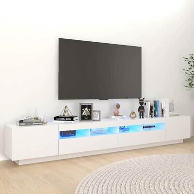 VIDAXL Banc TV Blanc Magnifique - Meuble TV - Armoire TV Pour Téléviseur - avec lumières LED Blanc 260x35x40cm CL8199624 Blanc - Publicité VIDAXL Banc TV Blanc Magnifique - Meuble TV - Armoire TV Pour Téléviseur - avec lumières LED Blanc 260x35x40cm CL8199624 Blanc - Publicité