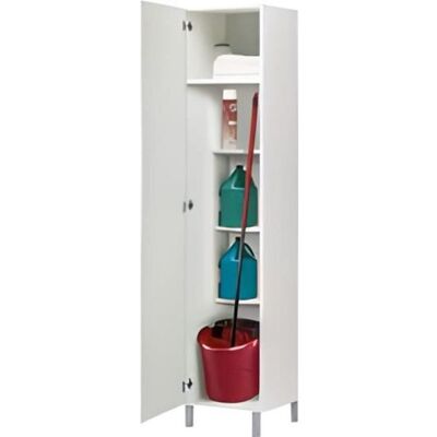 PEGANE Armoire placard de rangement avec 1 porte et 4 étagères coloris blanc - Longueur 42 x profondeur 35 x hauteur 188 cm Blanc - Publicité PEGANE Armoire placard de rangement avec 1 porte et 4 étagères coloris blanc - Longueur 42 x profondeur 35 x hauteur 188 cm Blanc - Publicité