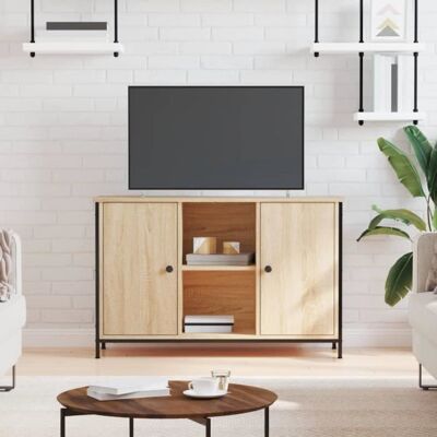 vidaXL Meuble TV chêne sonoma 100x35x65 cm bois dingénierie 832779 Marron - Publicité vidaXL Meuble TV chêne sonoma 100x35x65 cm bois dingénierie 832779 Marron - Publicité