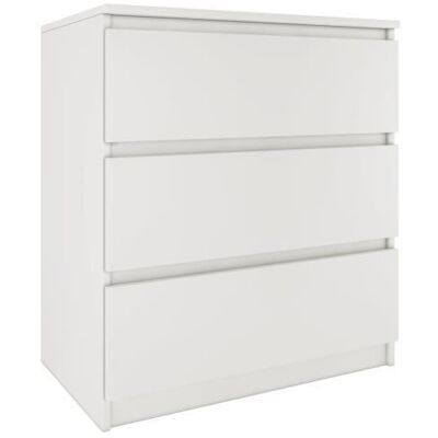 TOPESHOP Aster T3 - Commode blanche moderne à 3 tiroirs - 70x40x75cm - Publicité TOPESHOP Aster T3 - Commode blanche moderne à 3 tiroirs - 70x40x75cm - Publicité