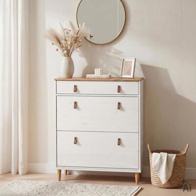 Armoire à chaussures Idimex MIKKA - Style scandinave Blanc/Bois de chêne - Publicité Armoire à chaussures Idimex MIKKA - Style scandinave Blanc/Bois de chêne - Publicité