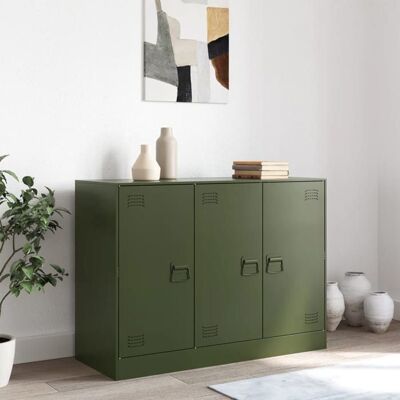 VIDAXL Vert Buffet de rangement - SOLOMOON - Commode salon - vert olive 99x39x73 cm - acier FR6828 Vert - Publicité VIDAXL Vert Buffet de rangement - SOLOMOON - Commode salon - vert olive 99x39x73 cm - acier FR6828 Vert - Publicité