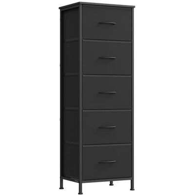 Commode 5 Tiroirs - SONGMICS - Noir dEncre et Noir Boisé - Acier et MDF - Polyvalente Noir - Publicité Commode 5 Tiroirs - SONGMICS - Noir dEncre et Noir Boisé - Acier et MDF - Polyvalente Noir - Publicité