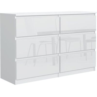 Commode 6 tiroirs - Meblocker - Brillance Blanche 120 cm - Meuble de Rangement Spacieux - Salon Bureau chambre à couche & enfant Blanc - Publicité Commode 6 tiroirs - Meblocker - Brillance Blanche 120 cm - Meuble de Rangement Spacieux - Salon Bureau chambre à couche & enfant Blanc - Publicité