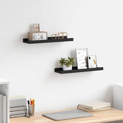 VIDAXL Noir Étagère Dentrée - design mural - Magnifique Étagères à rebord pour cadre photo 2 pcs - Noir 40x9x3cm MDF CL9339961 Noir - Publicité VIDAXL Noir Étagère Dentrée - design mural - Magnifique Étagères à rebord pour cadre photo 2 pcs - Noir 40x9x3cm MDF CL9339961 Noir - Publicité