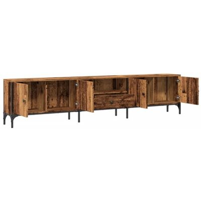 VIDAXL NEUF Armoire TV - Brun - Meuble TV - TABLE TV - avec tiroir vieux bois 200x25x44 cm - bois dingénierie TT5148 Marron - Publicité VIDAXL NEUF Armoire TV - Brun - Meuble TV - TABLE TV - avec tiroir vieux bois 200x25x44 cm - bois dingénierie TT5148 Marron - Publicité
