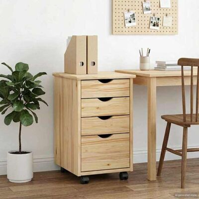 VIDAXL Vintage Caisson de Bureau/Meuble de Rangement - Marron - Cabinet roulant avec roue Marron 34x39x56cm Pin massif _005909458 Marron - Publicité VIDAXL Vintage Caisson de Bureau/Meuble de Rangement - Marron - Cabinet roulant avec roue Marron 34x39x56cm Pin massif _005909458 Marron - Publicité