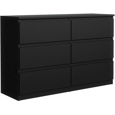 Commode 6 tiroirs - Meblocker - Noir 140 cm - Meuble de Rangement Spacieux - Salon Bureau chambre à couche & enfant Noir - Publicité Commode 6 tiroirs - Meblocker - Noir 140 cm - Meuble de Rangement Spacieux - Salon Bureau chambre à couche & enfant Noir - Publicité