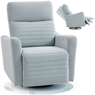 Fauteuil inclinable - HOMCOM - repose-pieds pivotant à 360° basculant rembourré - tissu en lin - 82 x 905 x 101 cm - gris-bleu Gris - Publicité Fauteuil inclinable - HOMCOM - repose-pieds pivotant à 360° basculant rembourré - tissu en lin - 82 x 905 x 101 cm - gris-bleu Gris - Publicité
