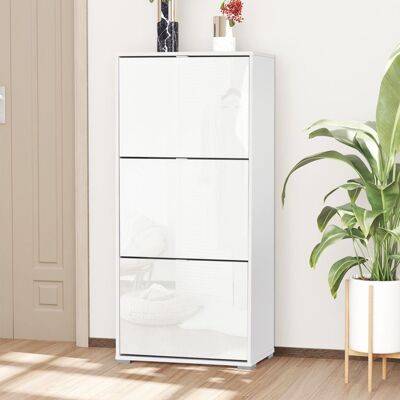 Generic Meuble à Chaussures Armoire à chaussures 3 Portes abattantes 3 Compartiments en bois 60L x 26I x 124H cm Blanc laqué Blanc - Publicité Generic Meuble à Chaussures Armoire à chaussures 3 Portes abattantes 3 Compartiments en bois 60L x 26I x 124H cm Blanc laqué Blanc - Publicité