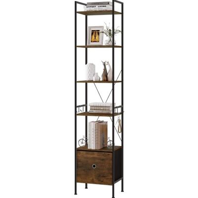 Bibliothèque WOLTU - Étagère Colonne avec 1 Tiroir - 40x30x187cm - Marron Rustique+Noir W0ITT5087 Marron - Publicité Bibliothèque WOLTU - Étagère Colonne avec 1 Tiroir - 40x30x187cm - Marron Rustique+Noir W0ITT5087 Marron - Publicité