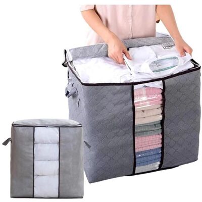 Grand sac de rangement pour garde-robe pour vêtements en lin uni EDIBAZZAR - Publicité Grand sac de rangement pour garde-robe pour vêtements en lin uni EDIBAZZAR - Publicité