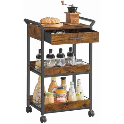 Desserte de cuisine - VASAGLE - Chariot de Rangement - 30 x 462 x 705 cm Marron Rustique et Noir dEncre Marron - Publicité Desserte de cuisine - VASAGLE - Chariot de Rangement - 30 x 462 x 705 cm Marron Rustique et Noir dEncre Marron - Publicité
