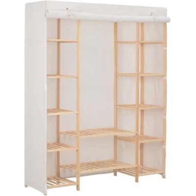 vidaXL Garde-robe Blanc 135 x 40 x 170 cm Tissu Blanc - Publicité vidaXL Garde-robe Blanc 135 x 40 x 170 cm Tissu Blanc - Publicité