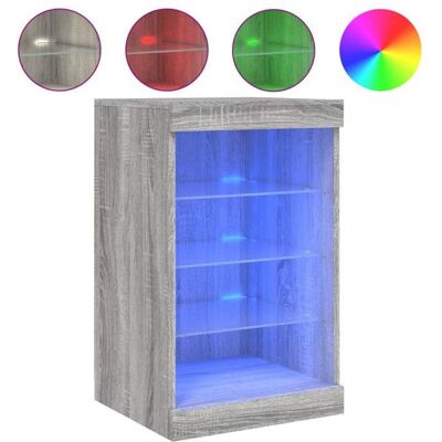 VIDAXL Enfilade/Bahut/Vitrine - Rustique - Buffet avec lumières LED sonoma gris 41 x 37 x 67 cm @998033 Gris - Publicité VIDAXL Enfilade/Bahut/Vitrine - Rustique - Buffet avec lumières LED sonoma gris 41 x 37 x 67 cm @998033 Gris - Publicité