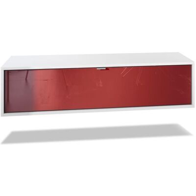 Vladon Meuble TV Lana 120 armoire murale lowboard 120 x 29 x 37 cm caisson en Noir mat façades en Bordeaux haute brillance Rouge - Publicité Vladon Meuble TV Lana 120 armoire murale lowboard 120 x 29 x 37 cm caisson en Noir mat façades en Bordeaux haute brillance Rouge - Publicité