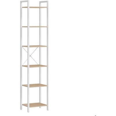 VASAGLE Bibliothèque 6 Niveaux pour Bureau Salon Chambre 30 x 40 x 1875 cm Style Industriel Beige Naturel et Blanc Mat - Publicité VASAGLE Bibliothèque 6 Niveaux pour Bureau Salon Chambre 30 x 40 x 1875 cm Style Industriel Beige Naturel et Blanc Mat - Publicité