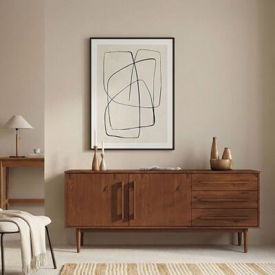 Idimex Buffet TECCA L 170 cm 2 Portes 3 Tiroirs en Bois Massif Coloris Châtaignier avec Étagères Réglables Deux compartiments Marron - Publicité Idimex Buffet TECCA L 170 cm 2 Portes 3 Tiroirs en Bois Massif Coloris Châtaignier avec Étagères Réglables Deux compartiments Marron - Publicité