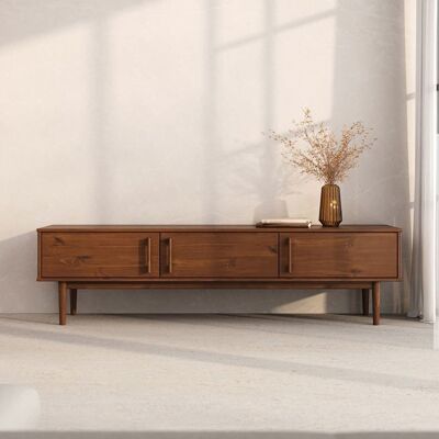 Idimex Meuble TV TECCA L 180 cm en Bois Massif Coloris Châtaignier avec 3 Portes Pour téléviseur jusquà 80 Meuble Télé avec Rangement Marron - Publicité Idimex Meuble TV TECCA L 180 cm en Bois Massif Coloris Châtaignier avec 3 Portes Pour téléviseur jusquà 80 Meuble Télé avec Rangement Marron - Publicité