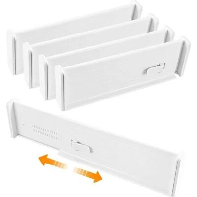 Séparateurs De Tiroirs Ajustables 4 Pièces 26.5-46.5 Cm Organisateur De Rangement Pour Tiroirs De Cuisine Salle De Bain - Publicité Séparateurs De Tiroirs Ajustables 4 Pièces 26.5-46.5 Cm Organisateur De Rangement Pour Tiroirs De Cuisine Salle De Bain - Publicité