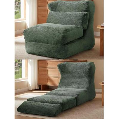 TOPESCT Fauteuil Relax En Chenille 90x118x86cm convertible dun simple fauteuil en fauteuil inclinable Idéal Pour Salon Et Chambre -Vert Vert - Publicité TOPESCT Fauteuil Relax En Chenille 90x118x86cm convertible dun simple fauteuil en fauteuil inclinable Idéal Pour Salon Et Chambre -Vert Vert - Publicité