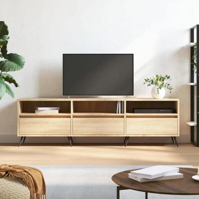 VIDAXL Meuble TV - Meuble Séjour - Armoire TV chêne sonoma 150x30x445 cm - Bois dingénierie - CFW649025 Beige - Publicité VIDAXL Meuble TV - Meuble Séjour - Armoire TV chêne sonoma 150x30x445 cm - Bois dingénierie - CFW649025 Beige - Publicité
