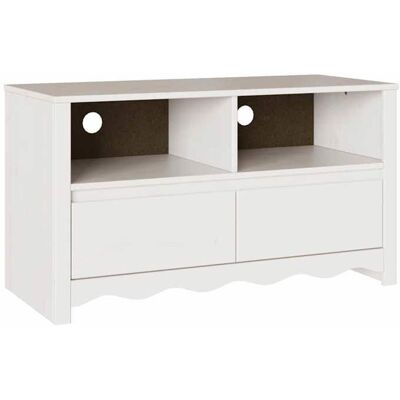 VIDAXL “RabaisMeuble TV/Armoire salon - Banc TV - KENNETH - Drammen Blanc 99 x 43 x 55 cm Bois de pin massif Août432951 Blanc - Publicité VIDAXL “RabaisMeuble TV/Armoire salon - Banc TV - KENNETH - Drammen Blanc 99 x 43 x 55 cm Bois de pin massif Août432951 Blanc - Publicité