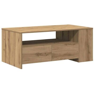 vidaXL Table basse - Design en chêne artisanal - Mélange moderne et traditionnel - 102x55x43.5 cm - Publicité vidaXL Table basse - Design en chêne artisanal - Mélange moderne et traditionnel - 102x55x43.5 cm - Publicité