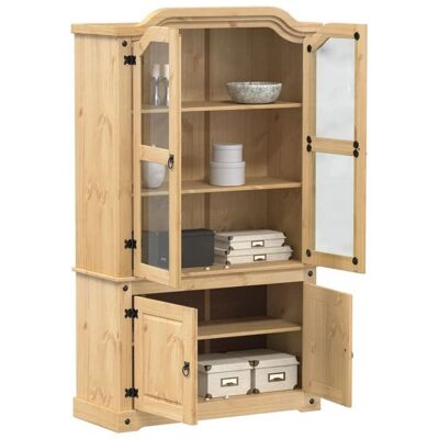 vidaXL Vitrine en verre Corona 1035x42x180 cm bois de pin massif armoire armoire avec portes vitrées vitrine avec portes 4002777 Marron - Publicité vidaXL Vitrine en verre Corona 1035x42x180 cm bois de pin massif armoire armoire avec portes vitrées vitrine avec portes 4002777 Marron - Publicité