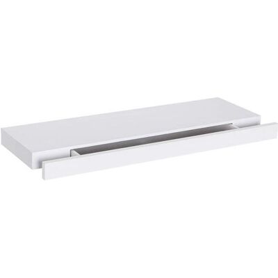 WOLTU Étagère murale avec tiroir secret Etagère de rangemen en MDF 80x25x5cm Blanc Blanc - Publicité WOLTU Étagère murale avec tiroir secret Etagère de rangemen en MDF 80x25x5cm Blanc Blanc - Publicité