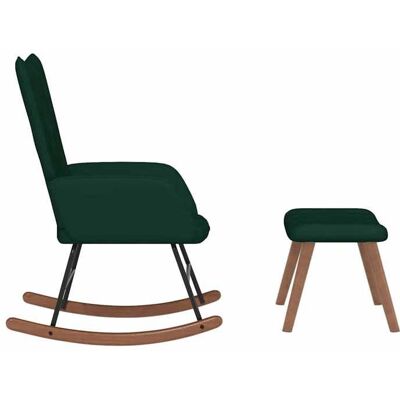 VIDAXL Fauteuil Allaitement - Vert - Chaise à bascule - Rocking Chair - avec repose-pied - Vert foncé Velours 61x78x98 cm F1454 Vert - Publicité VIDAXL Fauteuil Allaitement - Vert - Chaise à bascule - Rocking Chair - avec repose-pied - Vert foncé Velours 61x78x98 cm F1454 Vert - Publicité