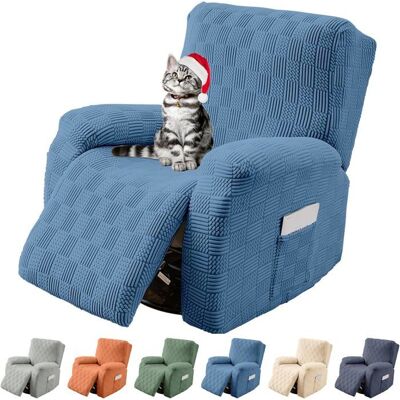 Housse de Fauteuil Relax Extensible 1 Places Polar Fleece Housse de Fauteuil Relax Inclinable Electrique Complète avec Poche Bleu Bleu - Publicité Housse de Fauteuil Relax Extensible 1 Places Polar Fleece Housse de Fauteuil Relax Inclinable Electrique Complète avec Poche Bleu Bleu - Publicité