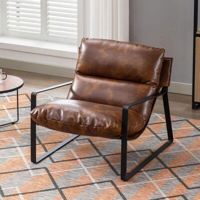 WAHSON OFFICE CHAIRS Wahson Fauteuil de Salon Confortable Chaise Relax Fauteuil Lounge de Structure Métal Chaise Loisirs pour Chambre Cuir PU Marron Marron - Publicité WAHSON OFFICE CHAIRS Wahson Fauteuil de Salon Confortable Chaise Relax Fauteuil Lounge de Structure Métal Chaise Loisirs pour Chambre Cuir PU Marron Marron - Publicité