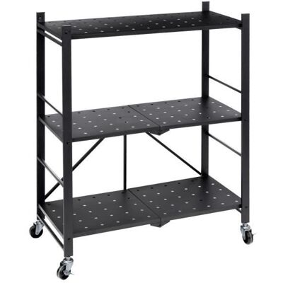 Étagère de rangement 3 niveaux en Métal Noir H 89 cm Ultra résistante - FIVE Noir - Publicité Étagère de rangement 3 niveaux en Métal Noir H 89 cm Ultra résistante - FIVE Noir - Publicité