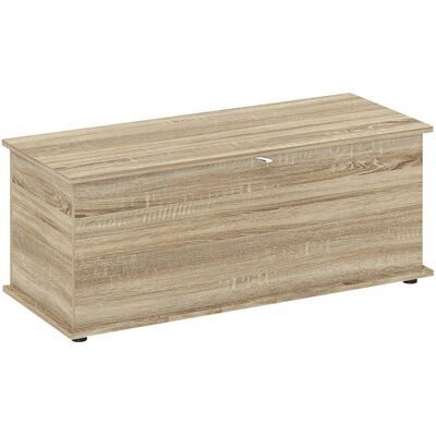 Coffre de rangement - HOMCOM - couvercle rabattable et charnières de sécurité - panneaux de particules - 100 x 40 x 40 cm - naturel Beige - Publicité Coffre de rangement - HOMCOM - couvercle rabattable et charnières de sécurité - panneaux de particules - 100 x 40 x 40 cm - naturel Beige - Publicité