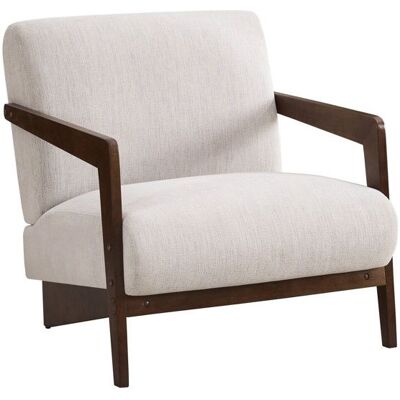 PALOZI HOME Fauteuil intérieur scandinave en bois et tissu Lena - Beige Beige - Publicité PALOZI HOME Fauteuil intérieur scandinave en bois et tissu Lena - Beige Beige - Publicité