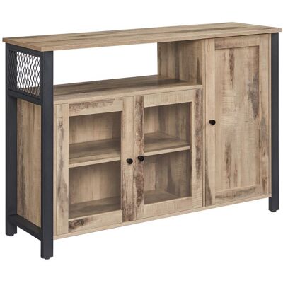 VASAGLE Meuble de Rangement Buffet avec 3 Portes 33 x 110 x 75 cm Style Industriel Marron Chameau et Noir Encre Marron - Publicité VASAGLE Meuble de Rangement Buffet avec 3 Portes 33 x 110 x 75 cm Style Industriel Marron Chameau et Noir Encre Marron - Publicité
