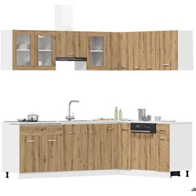 VIDAXL CUISINE COMPLÈTE - Brun Ensemble de 11 meubles de cuisine - pour maison - Lyon en chêne artisanal 2_3970198 Marron - Publicité VIDAXL CUISINE COMPLÈTE - Brun Ensemble de 11 meubles de cuisine - pour maison - Lyon en chêne artisanal 2_3970198 Marron - Publicité