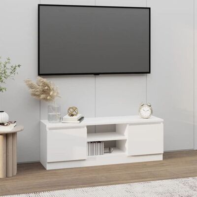 vidaXL Meuble TV avec porte Blanc 102x30x36 cm 823350 Blanc - Publicité vidaXL Meuble TV avec porte Blanc 102x30x36 cm 823350 Blanc - Publicité