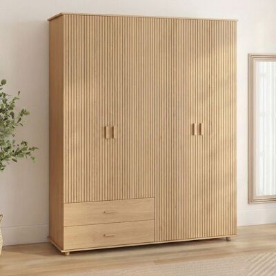 IDMARKET ARMOIRE 4P JULIETTE Marron - Publicité IDMARKET ARMOIRE 4P JULIETTE Marron - Publicité
