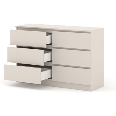 HOMLANDO Commode MAJA 120 cm cachemire / sable-beige – meuble à 6 tiroirs style moderne idéal pour chambre salon ou bureau Beige - Publicité HOMLANDO Commode MAJA 120 cm cachemire / sable-beige – meuble à 6 tiroirs style moderne idéal pour chambre salon ou bureau Beige - Publicité