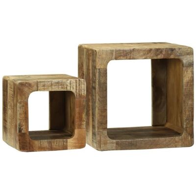 Table dappoint - Unité TV - Bois massif de manguier - 36x36x30 cm - Design rustique Marron - Publicité Table dappoint - Unité TV - Bois massif de manguier - 36x36x30 cm - Design rustique Marron - Publicité